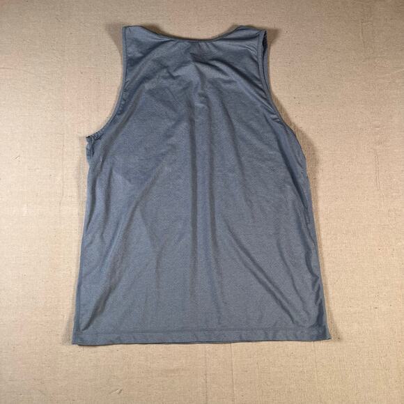 Vuori Mens Size Medium Tank Top Performance Stretch Blue Heathered Pocket - Picture 2 of 6